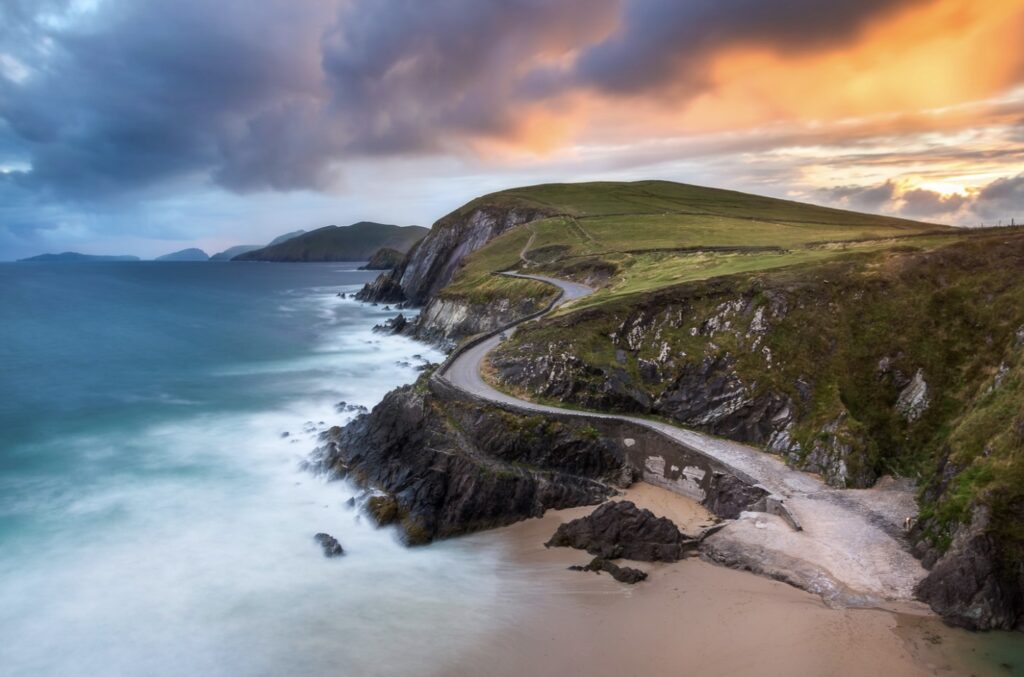 road winding along a coastline